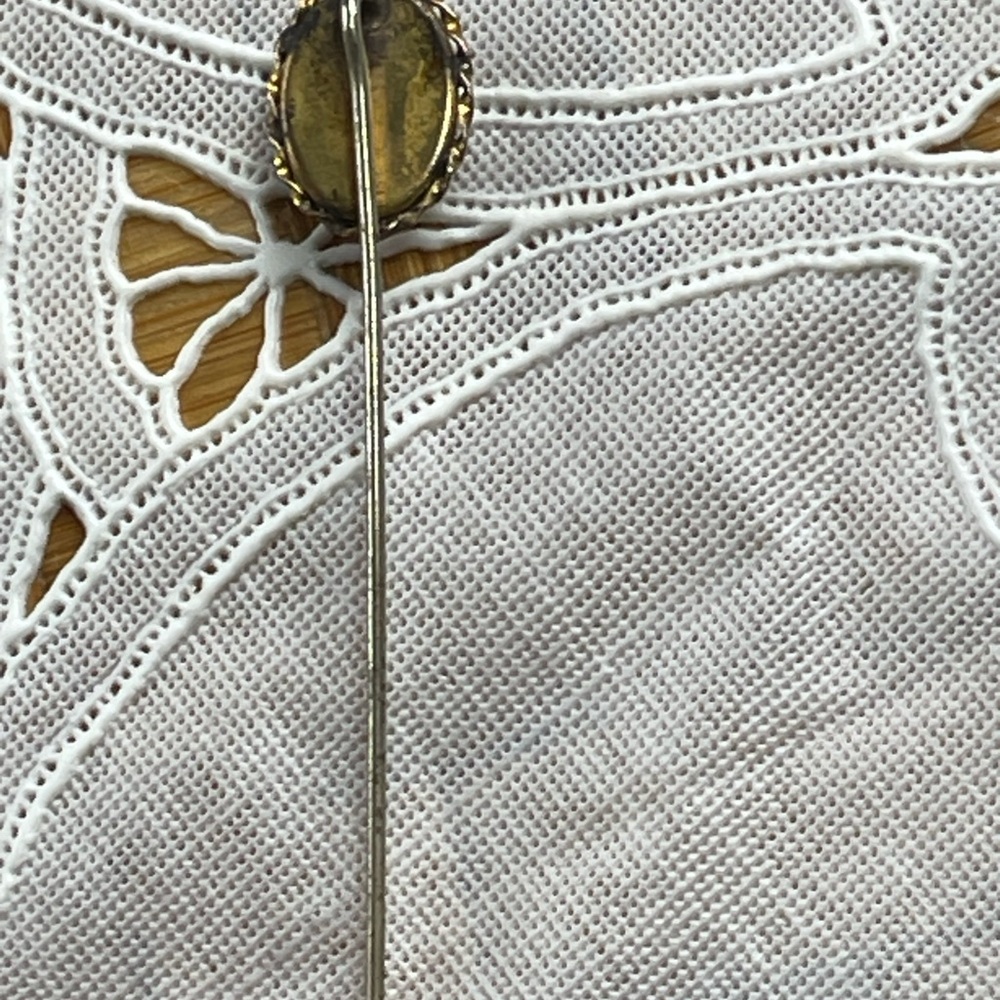 Vintage cameo & 925 sand dollar stick pins boho Victorian - Picture 4 of 11